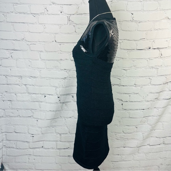 ROMEO & JULIET COUTURE BLACK BODYCON SEQUINS DRESS SIZE (M) - Picture 6 of 10